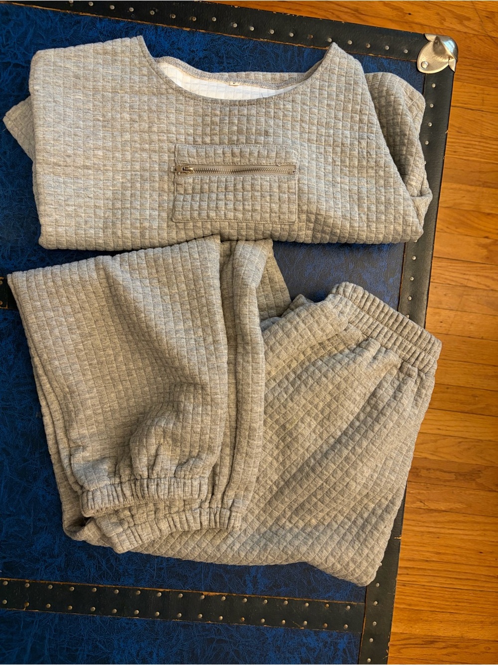 Quilted Grey Jogger Set